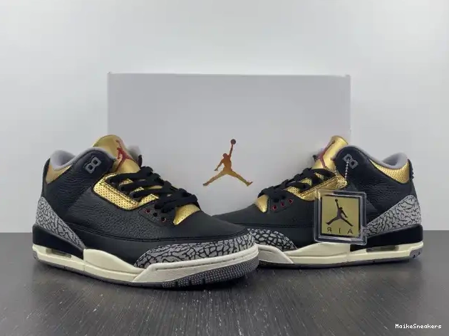 MaikeSneakers WMNS Gold Black 3 CK9246-067 Air Jordan 0530